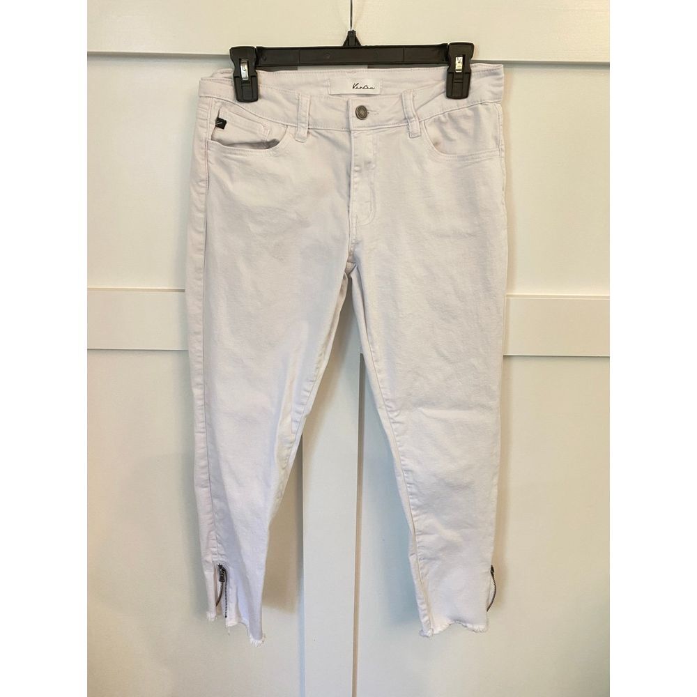 KanCan size 11 white skinny jeans with zip detail at ankle